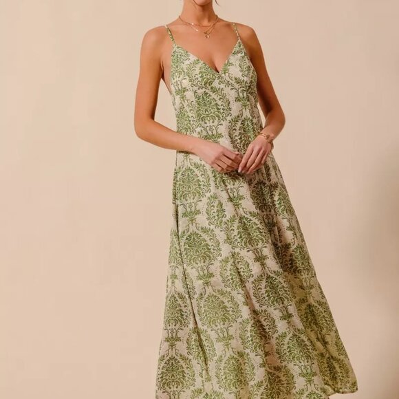SO ME Damask Floral Summer Maxi Flowy‎ Dress With Open Back - Picture 4 of 11